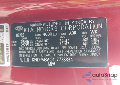 2020 Kia Sportage Lx from USA, damaged, VIN KNDPM3AC4L7728834